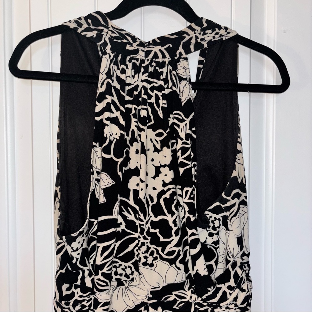 Evan Picone Black and White Floral Midi Dress - Picture 3 of 5